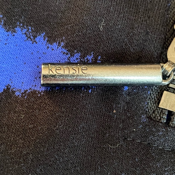 Kensie Blue Black Knit Women’s Dress Zip Drapery Pockets Comfy Size XS - Picture 9 of 11